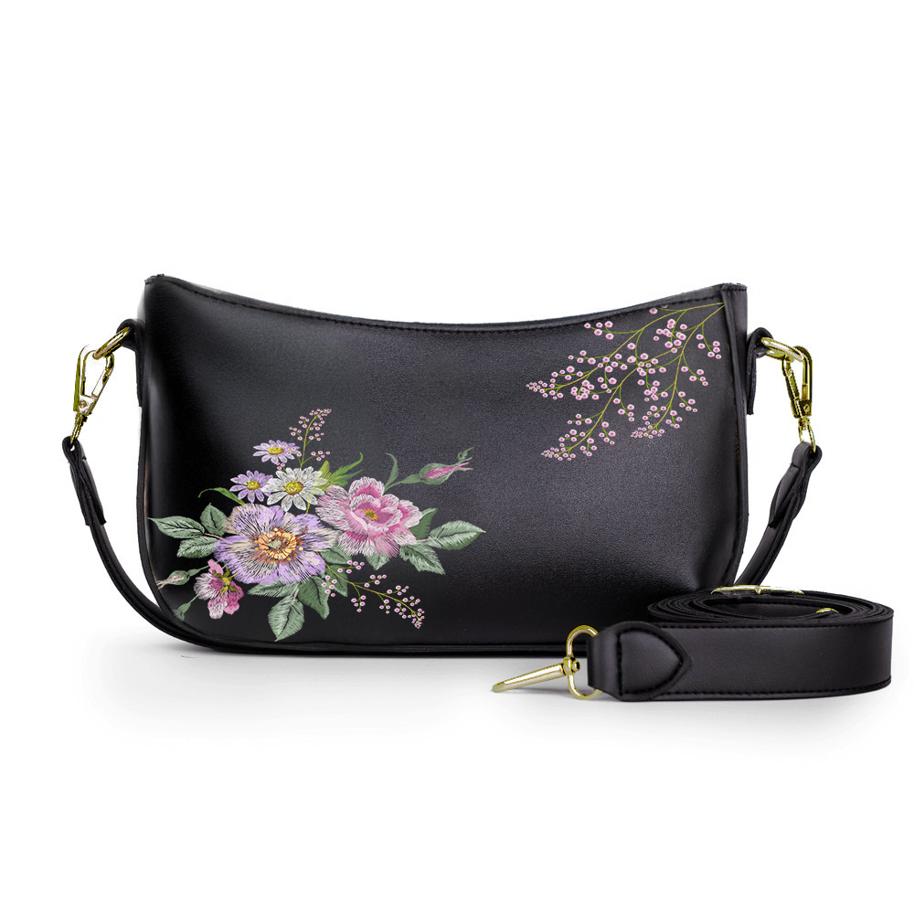 17-The Rose Roses Crossbody bags Black