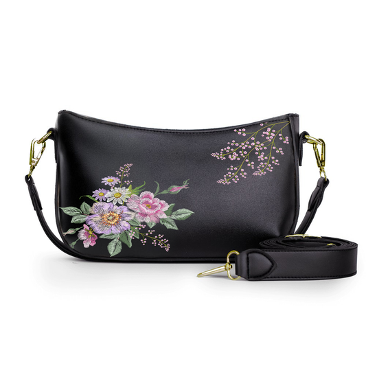 17-The Rose Roses Crossbody bags Black