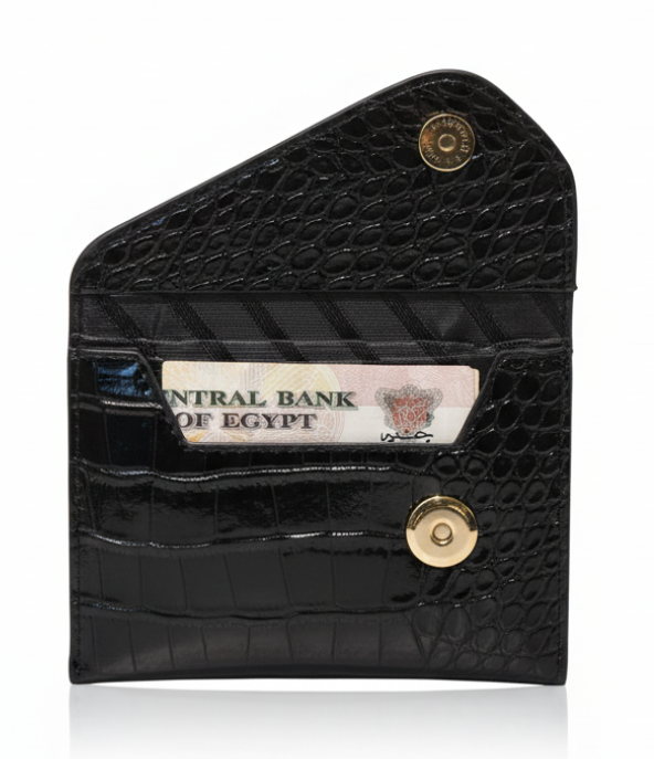 Side Flip Wallet- Glossy Black