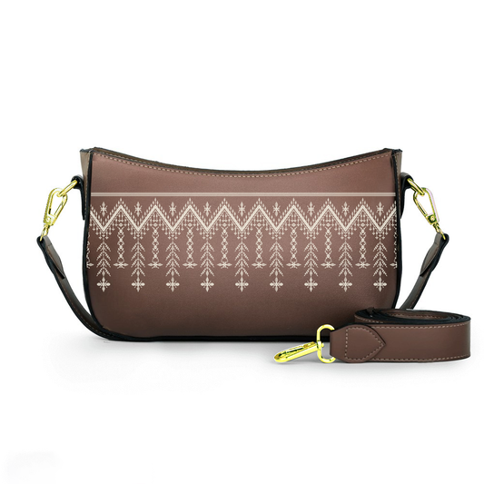04-The White Geometric Crossbody bags Dark Coffee