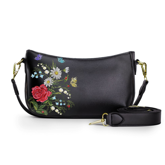 26-The Red Roses Crossbody bags Black