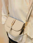 06-SerenitySoul Mini CrossLeather Bag - white coffe