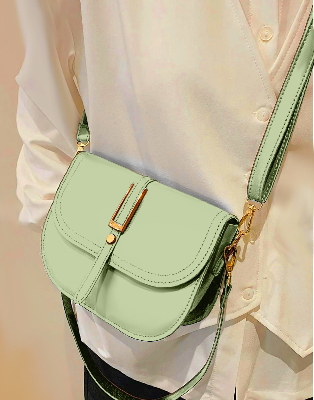 06-SerenitySoul Mini CrossLeather Bag - Mint