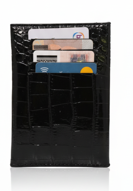 Side Flip Wallet- Glossy Black