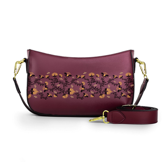 31-The Yellow Geometric  Crossbody bags burgundy