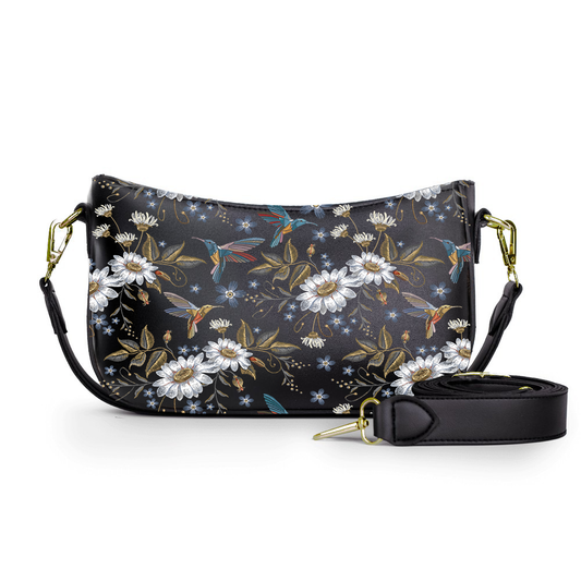 30-The White Roses Crossbody bags black