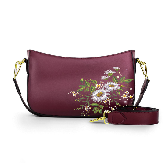 12-The Yellow & Green Geometric  Crossbody bags burgundy