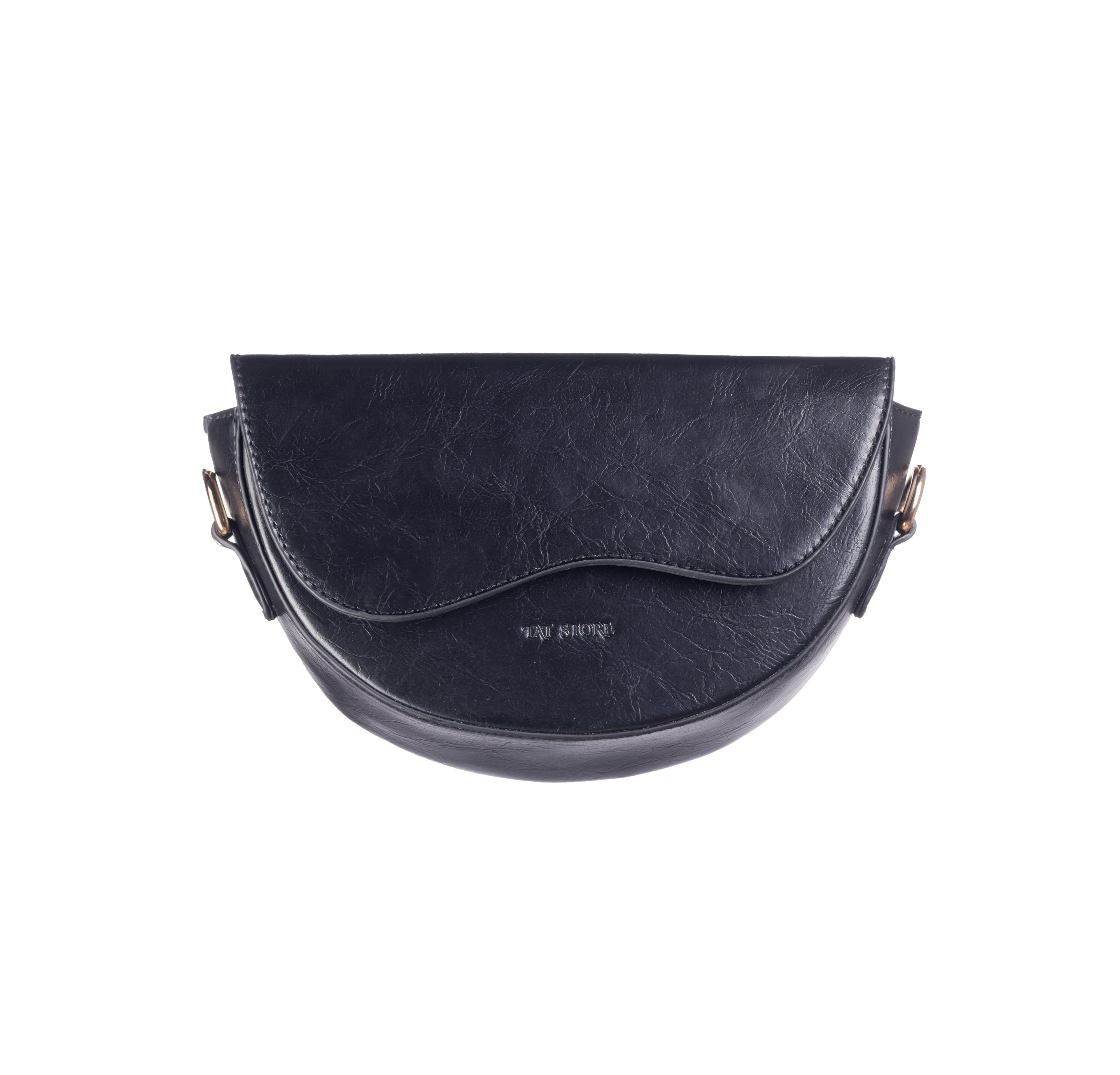 Luna – Crescent Mini Bag with Wallet - Black