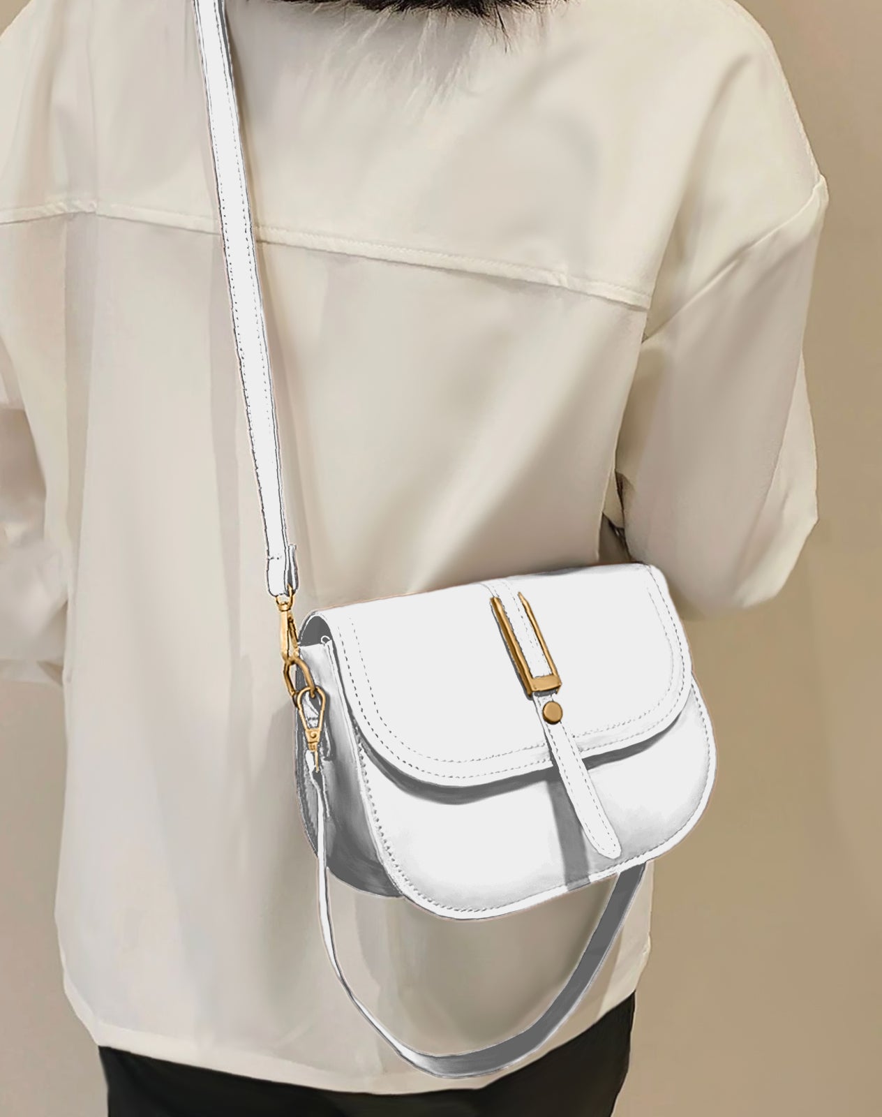06-SerenitySoul Mini CrossLeather Bag - white