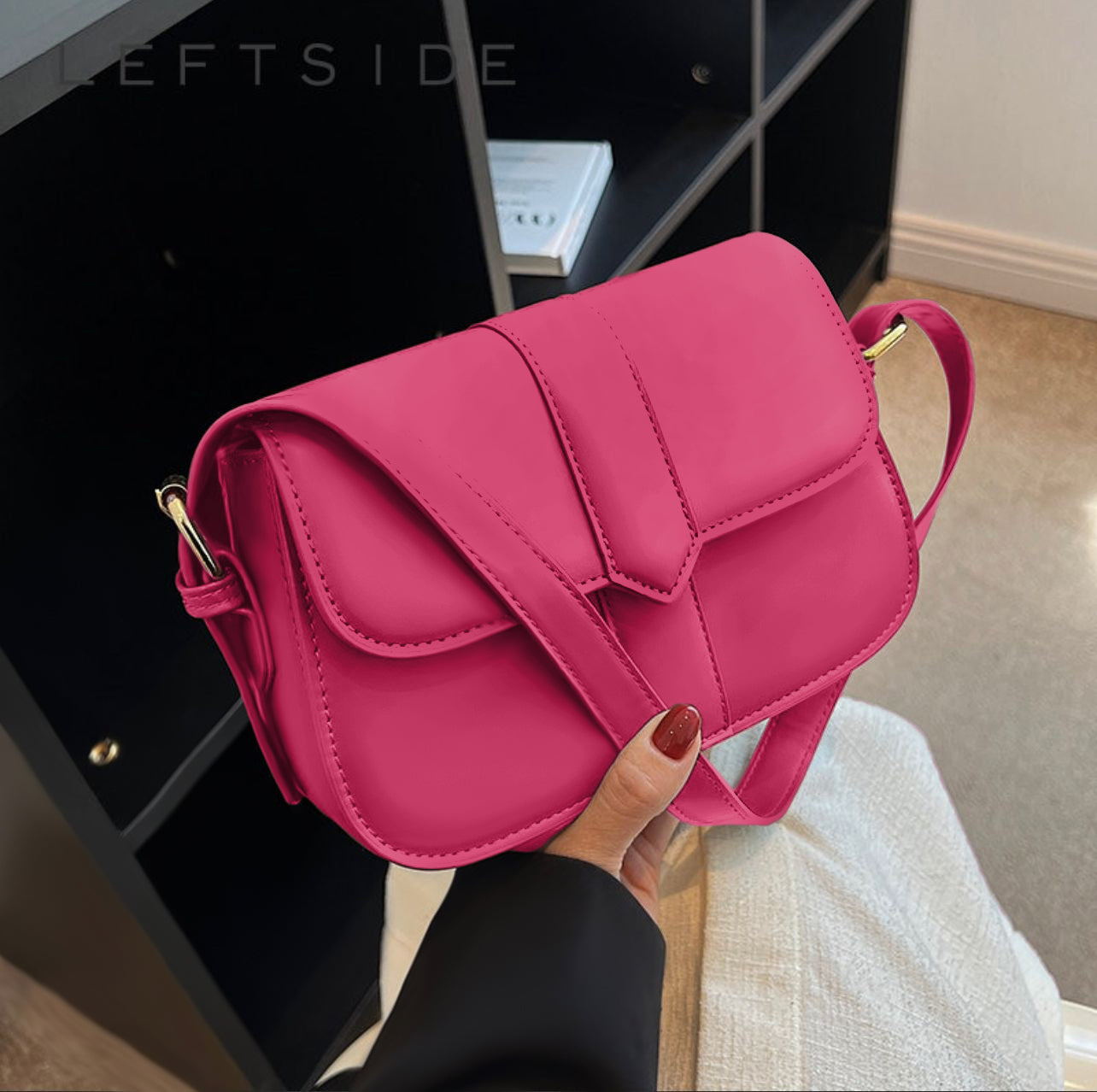 05-GlimmerGlow Mini CrossLeather Bag - roze