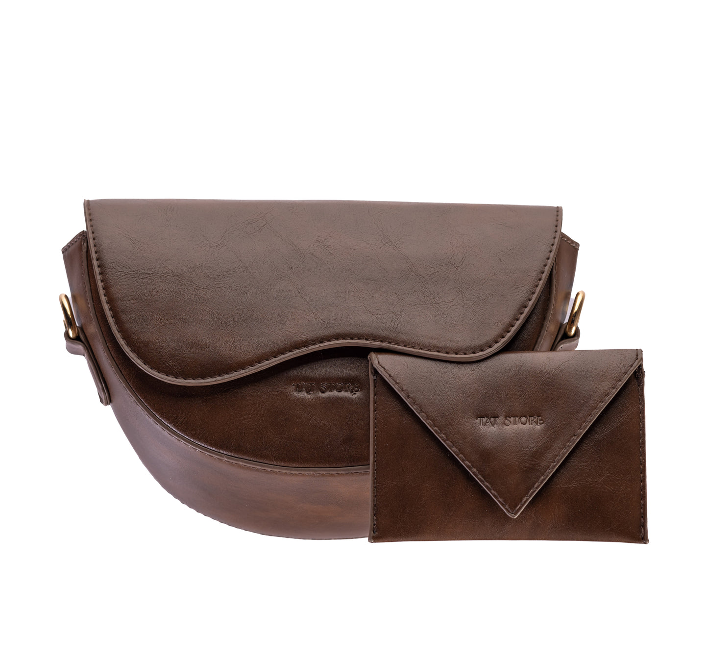 Luna – Crescent Mini Bag with Wallet - Brown