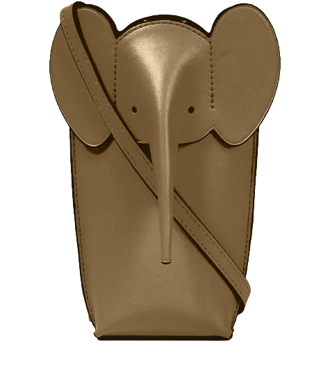52-Leather elephant Bag- brown