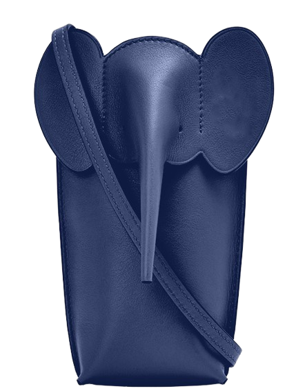 52 -Leather elephant Bag - NAVY